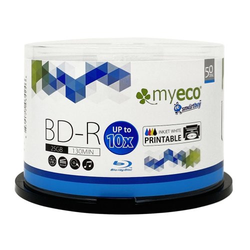 Myeco Blu-ray Recordable Discs White Inkjet Hub Printable Pack