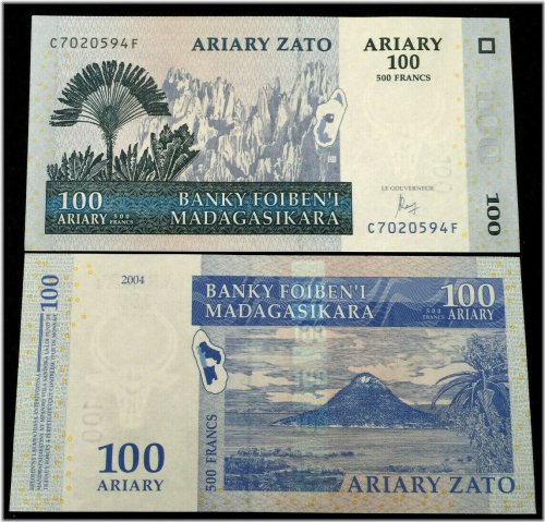 Madagascar 100 Ariary Banknote Collection