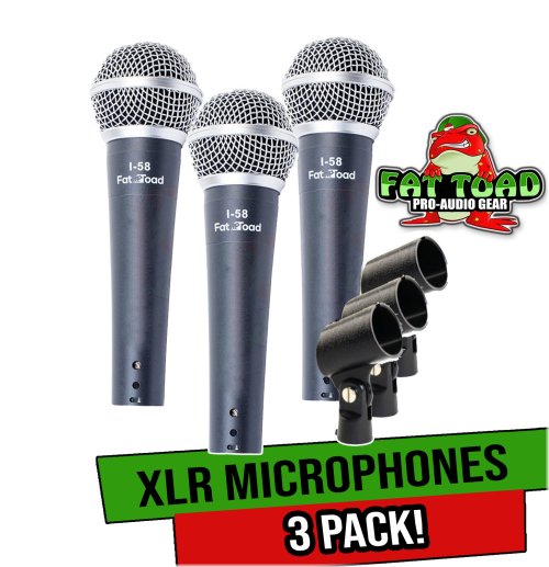 FAT TOAD Trio Mic Set - Professional Quality Vocal Mics with Clips