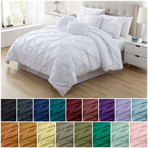 Sydney Pinch Pleat Pintuck Bedding Set by Chezmoi Collection