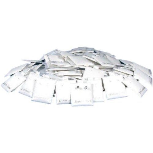 Sterling Silver Puff Earring Display Cards - Set of 100