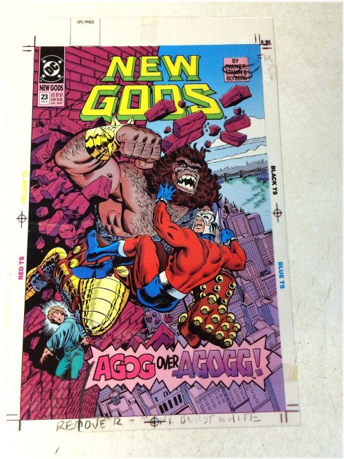 New Gods #23 Cover Art Original Acetate Piece