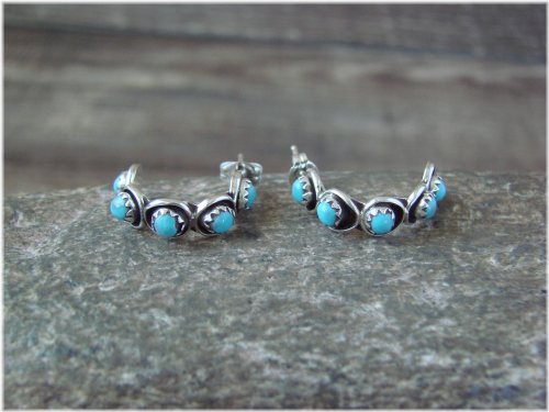 Southwestern Turquoise Hoop Earrings