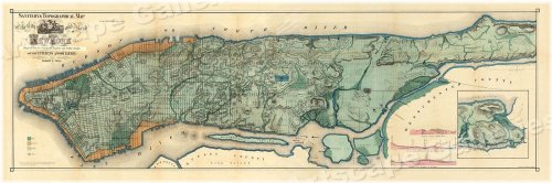 New York City 1865 - Cartographic Print