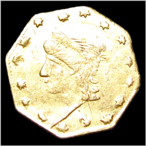 Liberty Head Octagonal California Gold Quarter - 1864 #599X