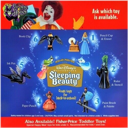 Enchanted Collectibles: 1996 Sleeping Beauty McDonald's Happy Meal Toys