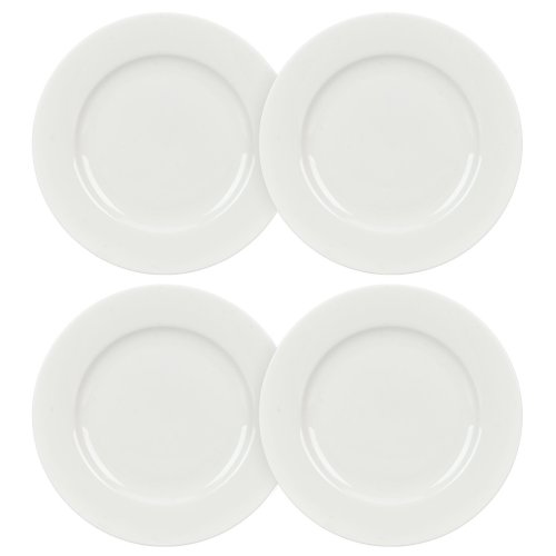 Elegant White Porcelain Dessert Plate Set