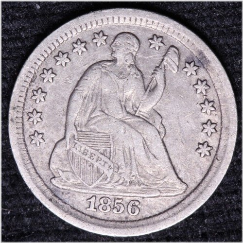 Classic American Seated Liberty Half Dime (1856)