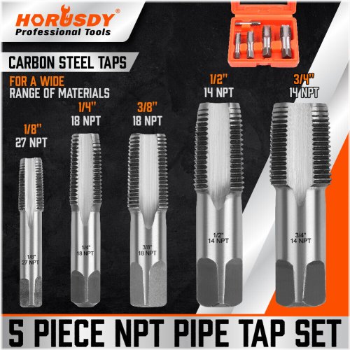 Carbon Steel Tap Set with Multiple Sizes and Storage Case