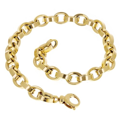 Golden Oval Link Rolo Charm Bracelet