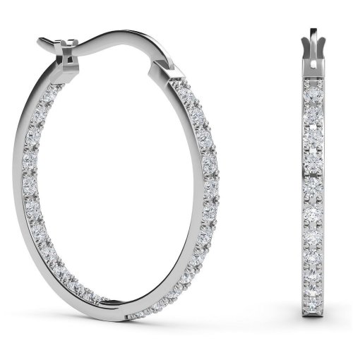 Sparkling Silver Hoop Earrings