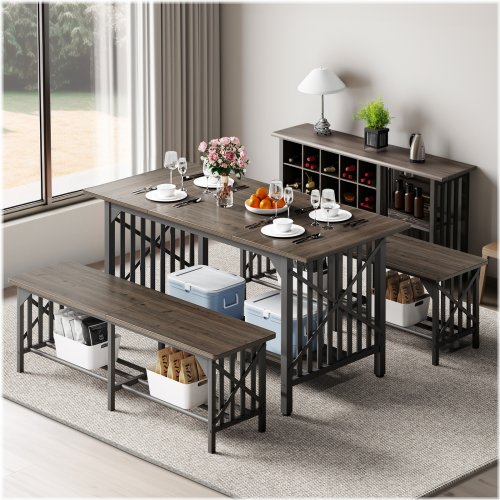 Industrial Dining Set "Rustic Oak
