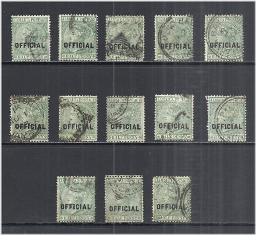 Jamaica Green Official Stamps (1890)