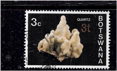 Botswana Mineral & Gems 3T Surcharged Stamp