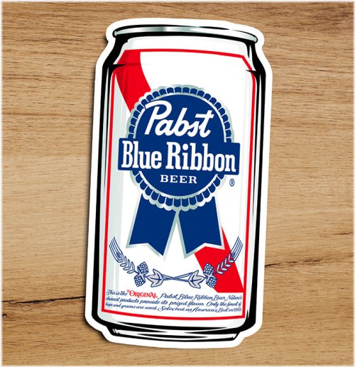 Blue Ribbon Vinyl Sticker Decal - 3x1.5in