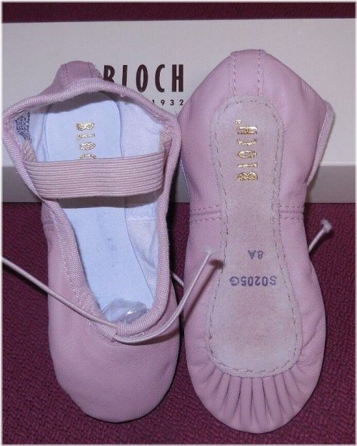 Pink Leather Ballet Shoes with Full Soles by Bloch (205G/205L)