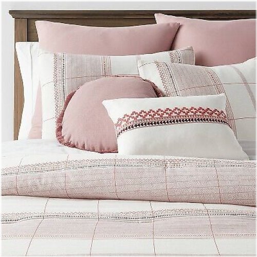 Mauve Stripe Boho Queen Comforter Set