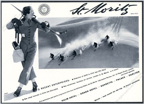 Vintage St. Moritz Skiing Memorabilia