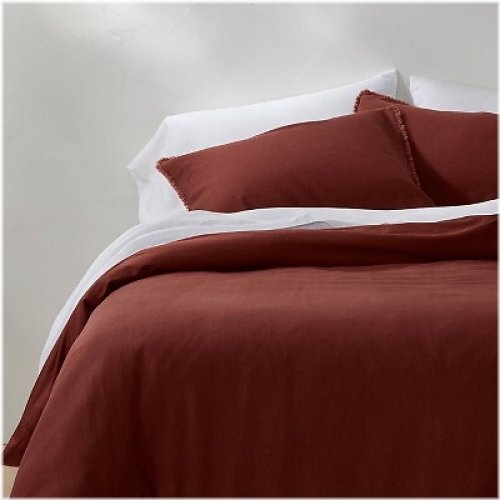 Clay Linen Blend Duvet Cover Set