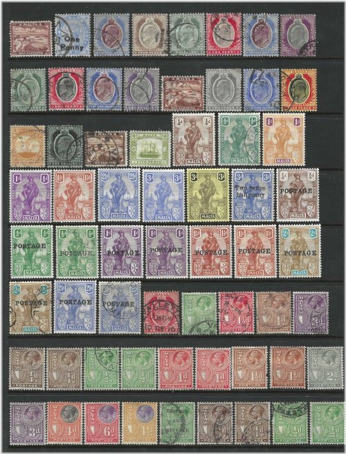 Malta Stamp Assortment 1901-1980
