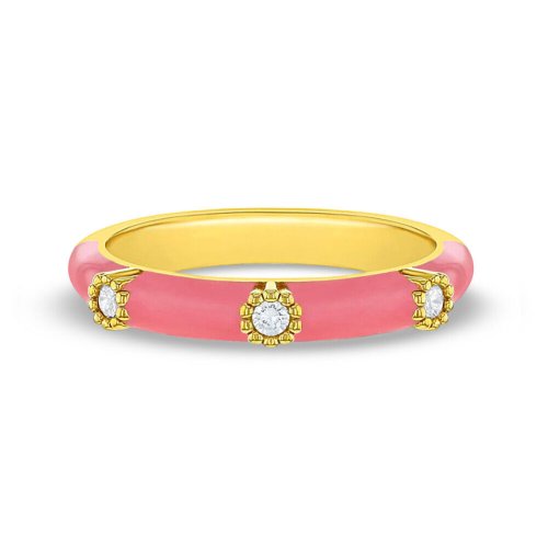 Pink Enamel Sparkle Ring