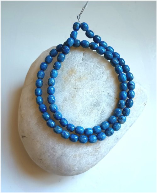 Indigo Stone Petite Barrel Beads