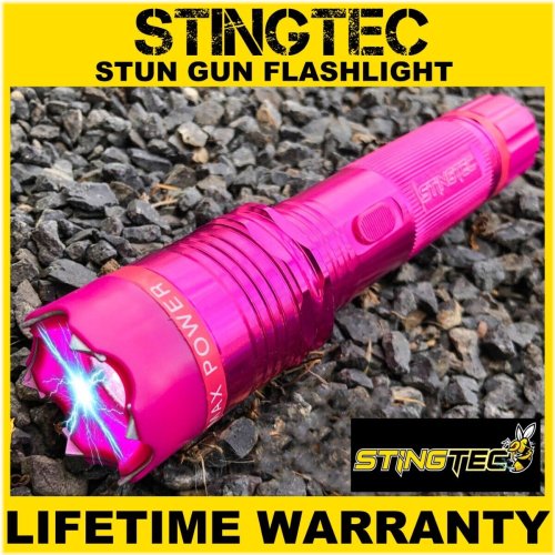 PinkGuard Rechargeable Flashlight Stun Gun with Case