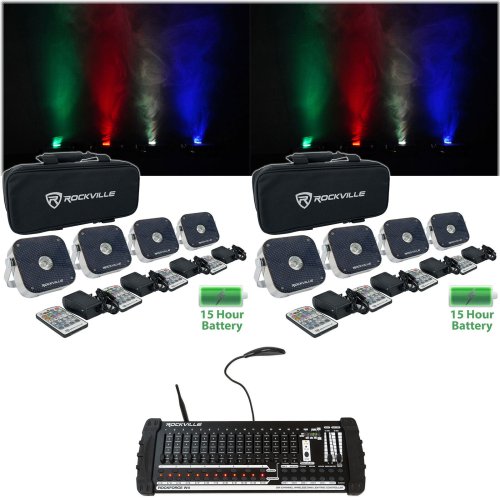 Radiance 8 Wireless DJ Lighting Bundle with Remote and Bag