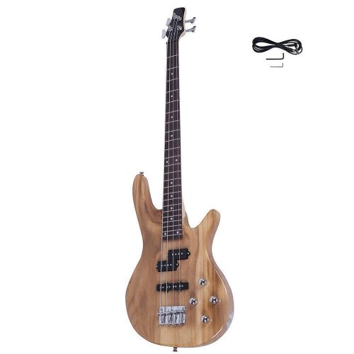 Natural Wood 4 String Electric Bass Guitar