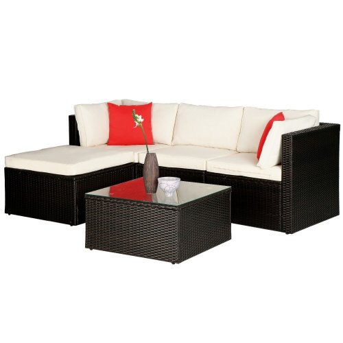 Modular Rattan All-Weather Patio Set with Sectional Sofa