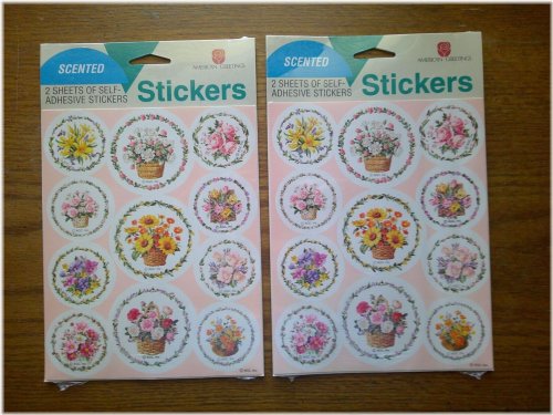 Vintage Scented Floral Sticker Duo