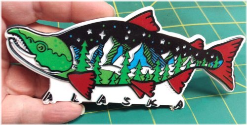 Salmon Scene Magnet