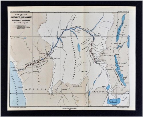 Petermann's Congo River Exploration Map