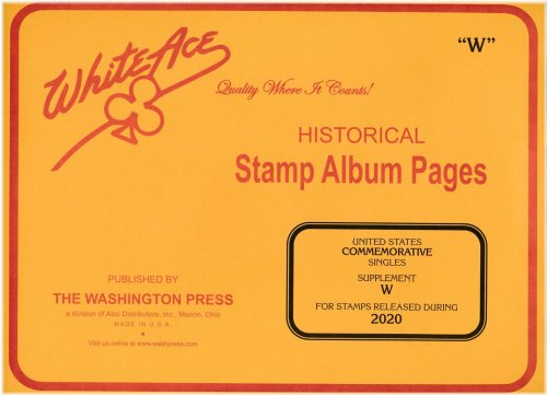 White Ace 2020 US Commemorative Singles Stamp Album Supplement W