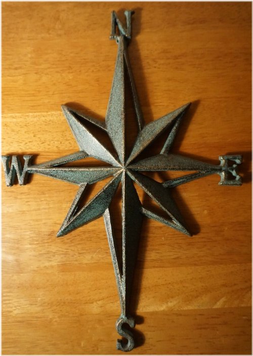 Antique-Style Nautical Compass Rose for Sailboats and Ships