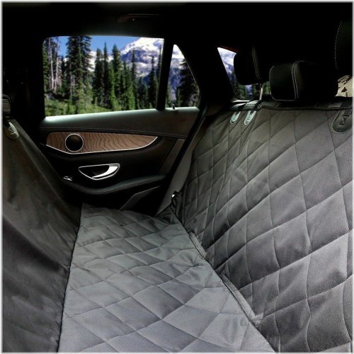 Canine Comfort Car Cover - Waterproof Rear Bench Protector in Black