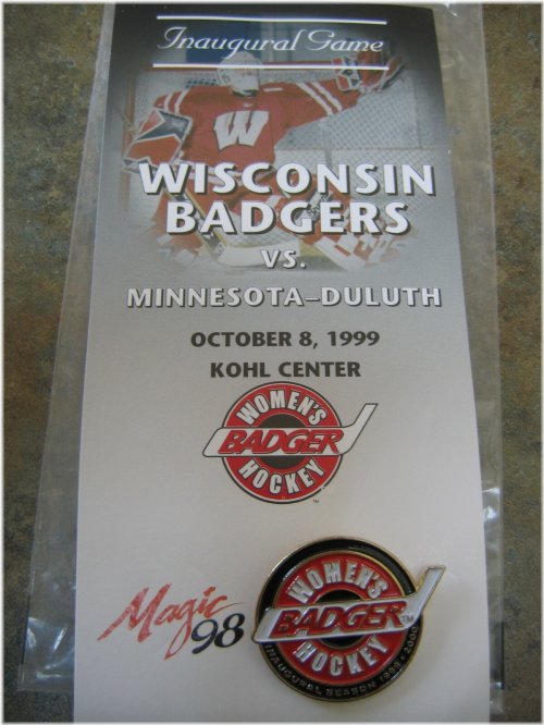 Wisconsin Badger Hockey Inaugural Game Women's Pin - UMD 1999