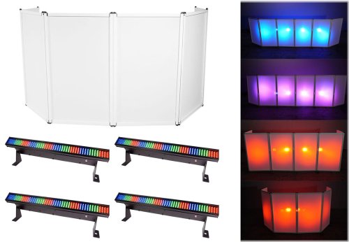 Event Essentials Set: Portable 6-Panel Screen with Backdrop and Lighting Kit