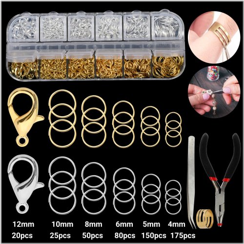 Complete Jewelry Repair & Crafting Set with Lobster Clasps and Tools