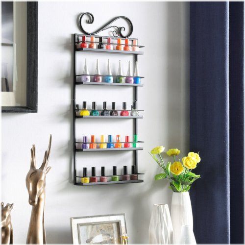 Metallic Nail Polish Organizer Shelf