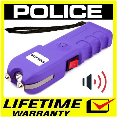 Guardian Shield - Rechargeable Stun Gun with LED Flashlight and Siren (Purple)