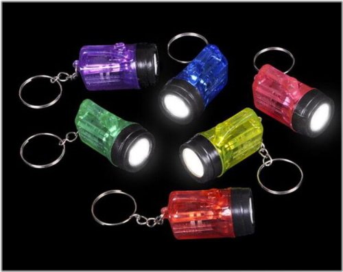 100 Mini Flashlight Key Chains with LED Batteries - Bulk Buy