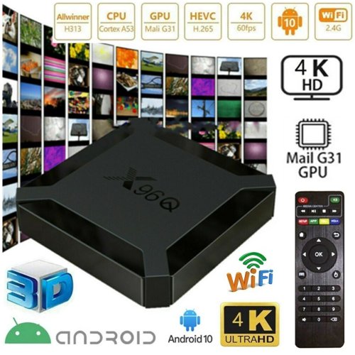 StreamMax 4K TV Box - Android 10.0 with Quad Core Processor, 2+16GB Storage, and 2