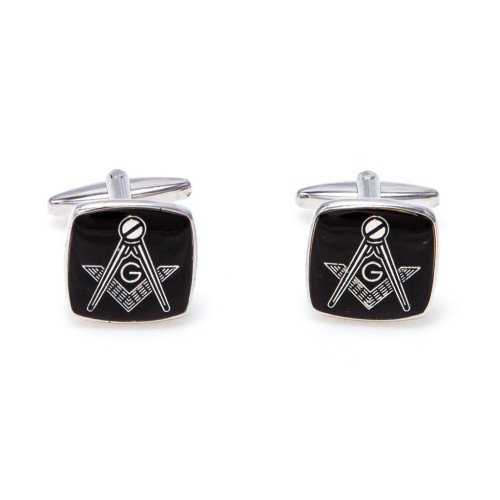 Black Square Cufflinks Set with Gift Box and Polishing Cloth