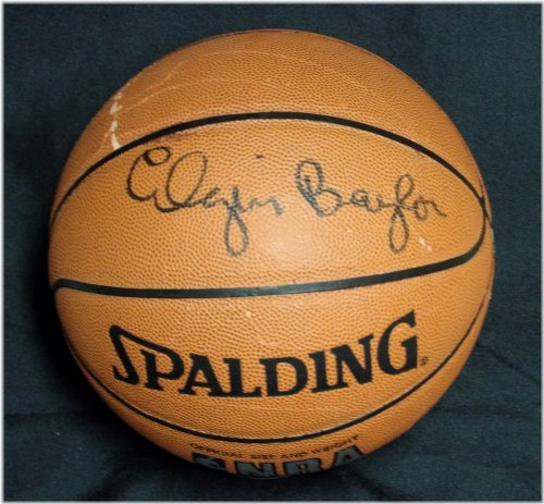 Elgin Baylor Signature Spalding Basketball with JSA Authentication