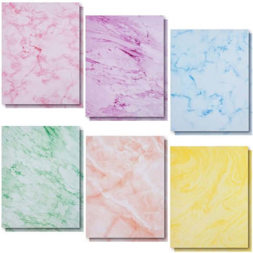 Marble Rainbow Letter Paper Pack