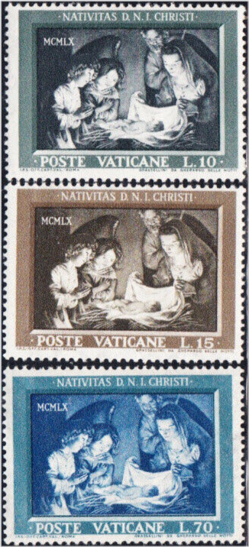 Vatican City Christmas Honthorst Stamps 1960