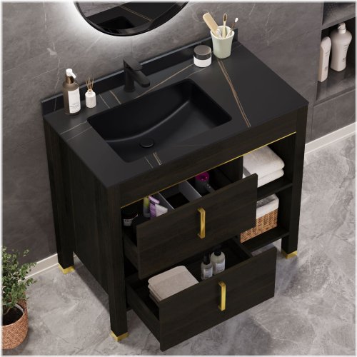 Double Drawer Basin Vanity Set