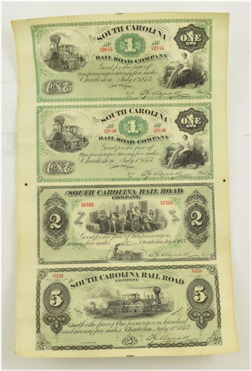 Vintage Railroad Company Checks Set