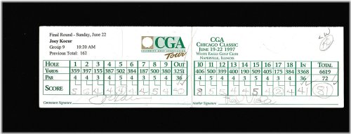 Classic Golf Scorecard Autographed by Kocur and Viola with COA